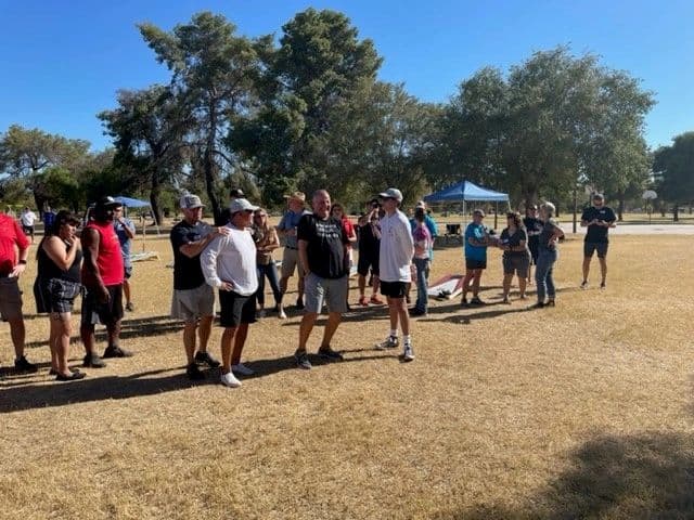 Isaac Aguirre at the Cornhole for College fundraiser